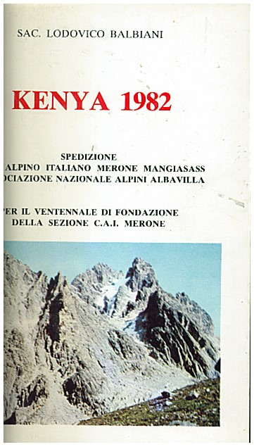 Copertina di Ventennale fondazione CAI Merone KenYa 1982