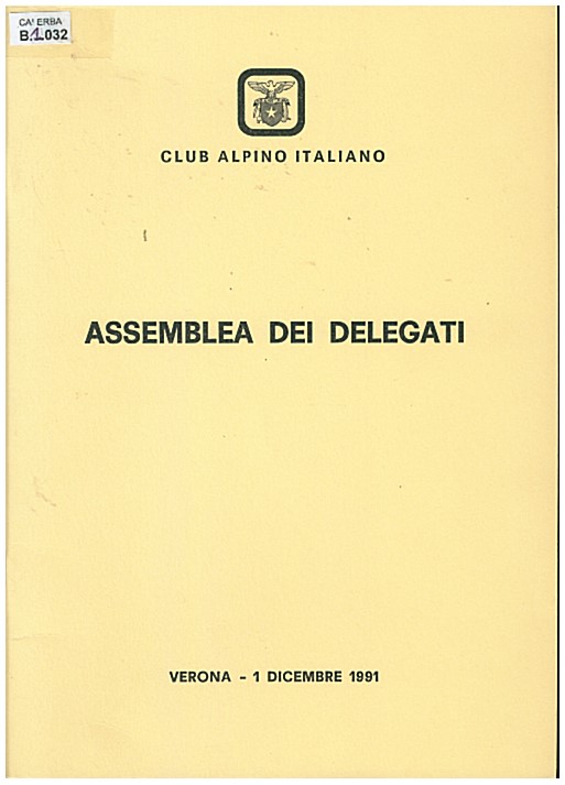 Copertina di Assemblea dei delegati - Verona 1991