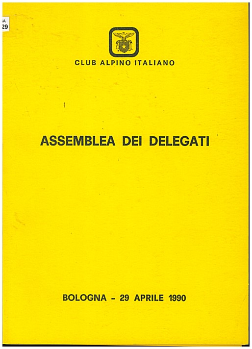 Copertina di Assemblea dei delegati Bologna 29 aprile 1990