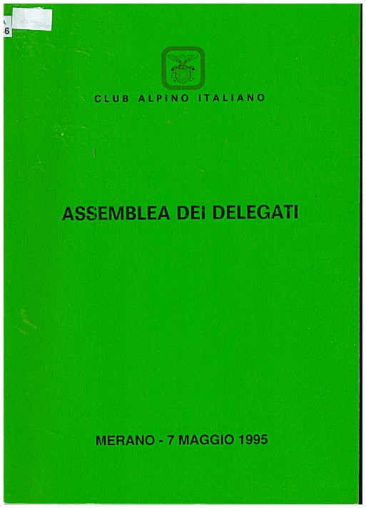 Copertina di Assemblea dei delegati - Merano 1995