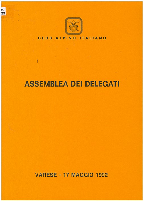 Copertina di Assemblea dei delegati - Varese 1992