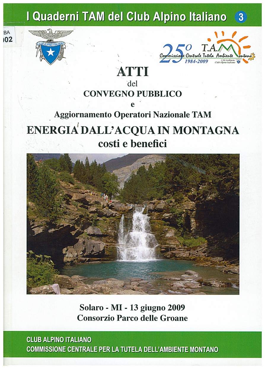 Copertina di Atti Su Energia Dall'Acqua In Montagna