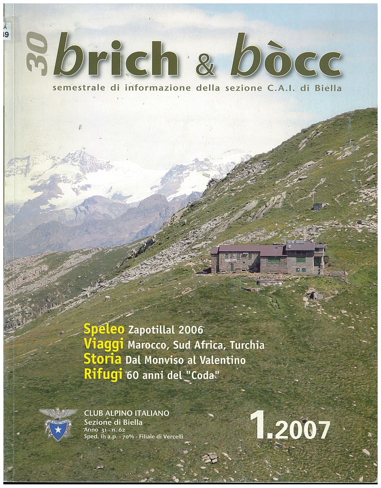 Copertina di Brich & Bòcc 1.2007 CAI Biella