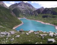 La diga del Vannino vista dal passo Scattaminoia