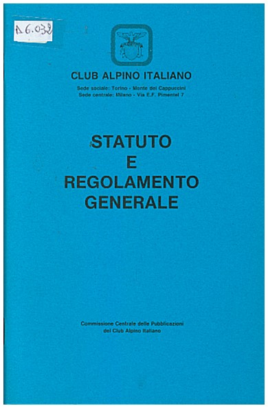 Copertina di Statuto e regolamento generale 1992