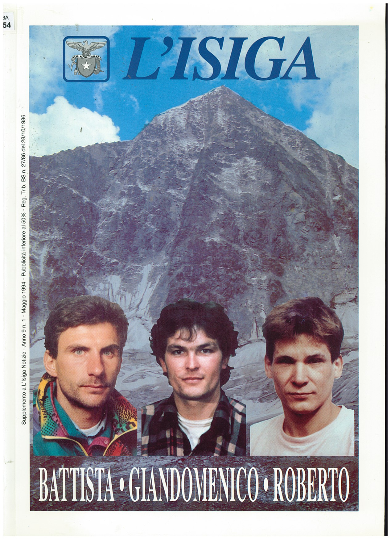 Copertina di L'Isiga CAI Cedegolo 1994